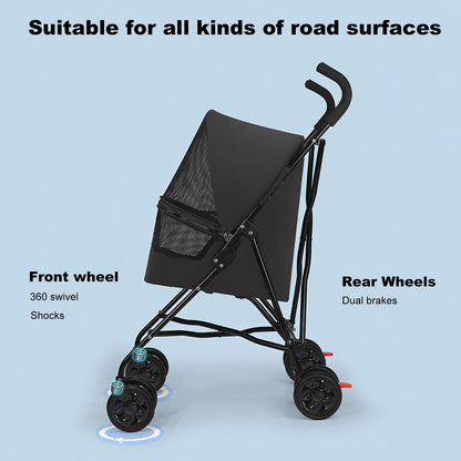 Pet Stroller for Small Dogs Cats with Mesh Ventilation, Lightweight