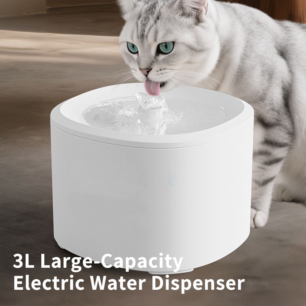 Pet Water Fountain 3L, Sleep-Level Quiet Automatic Cat Water