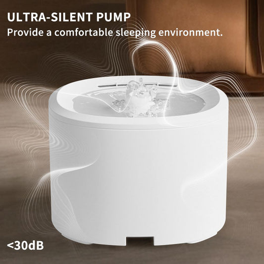 Pet Water Fountain 3L, Sleep-Level Quiet Automatic Cat Water