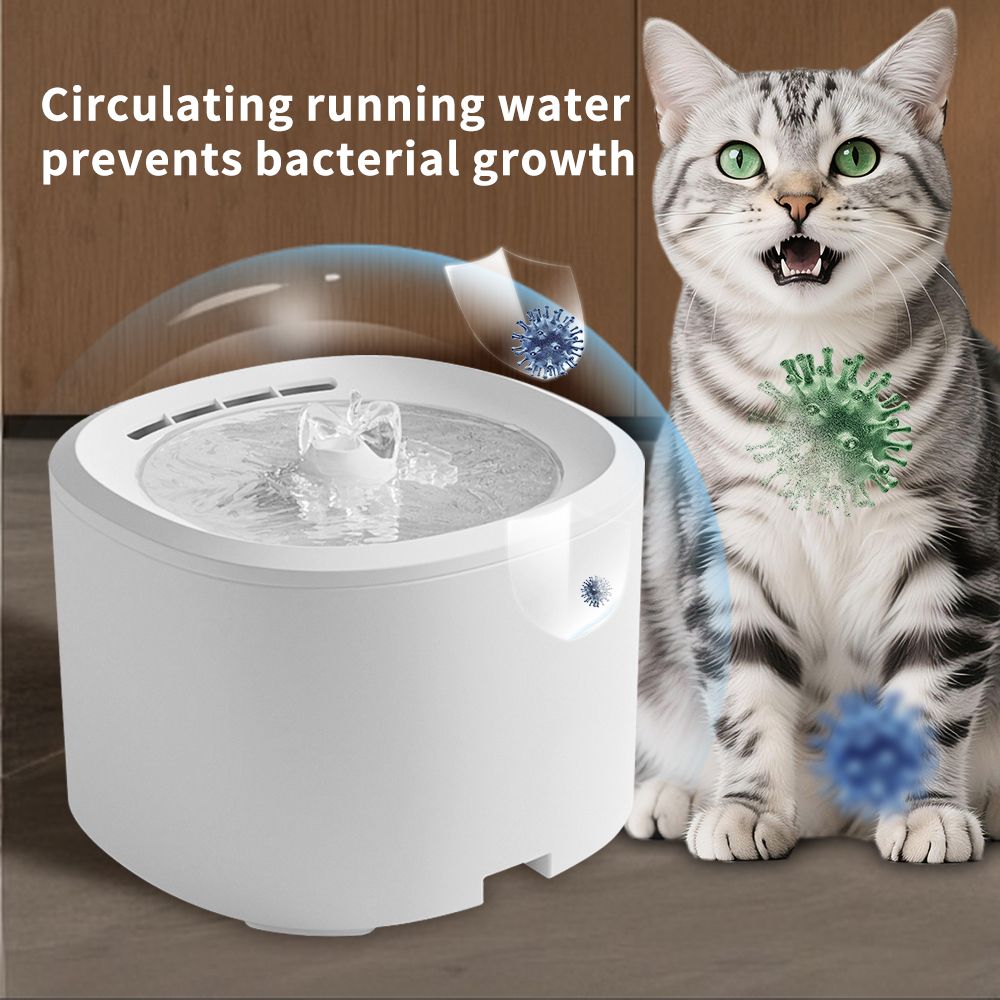 Pet Water Fountain 3L, Sleep-Level Quiet Automatic Cat Water