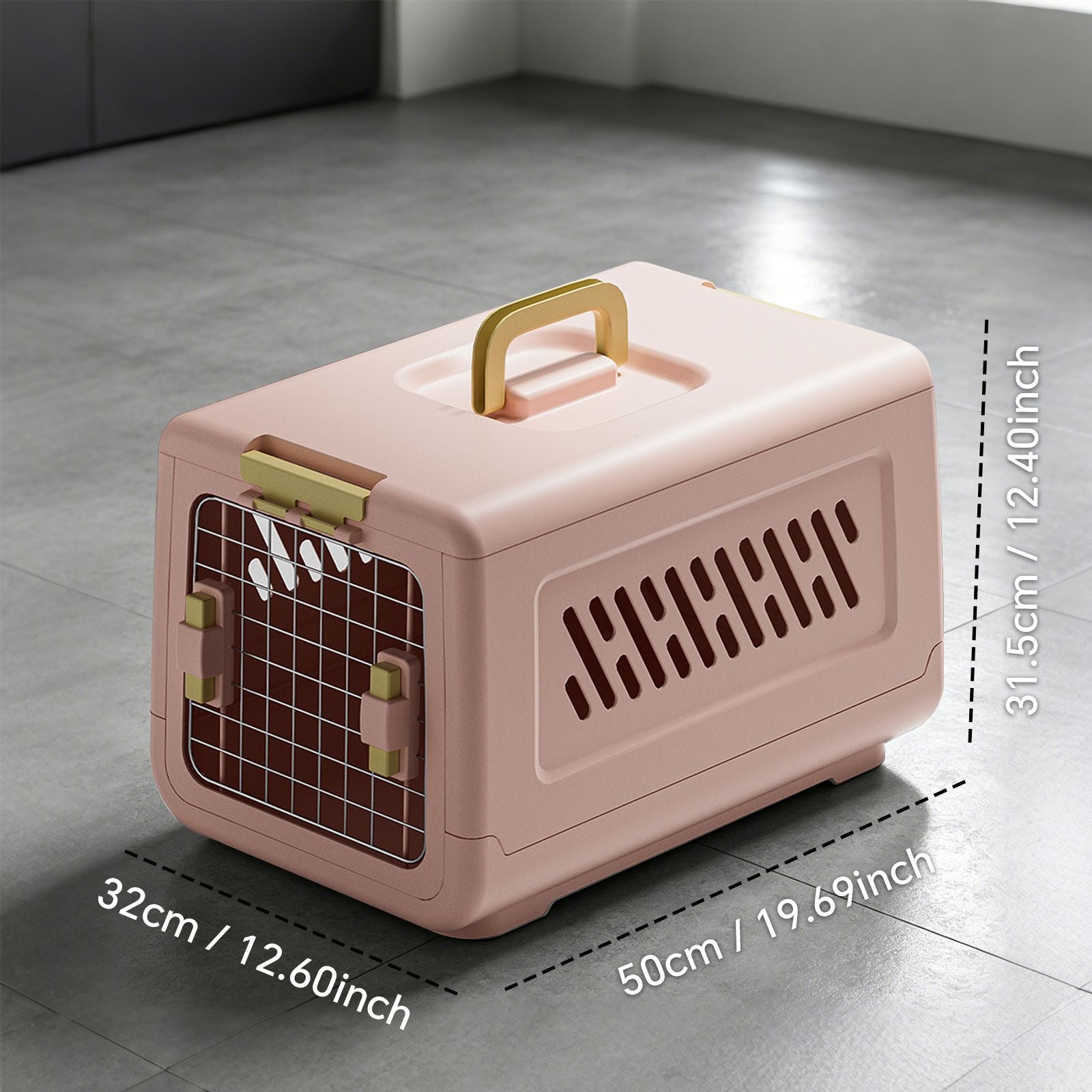 Pink Aviation Enclosed Cat Litter Box with Handle, Spacious Anti
