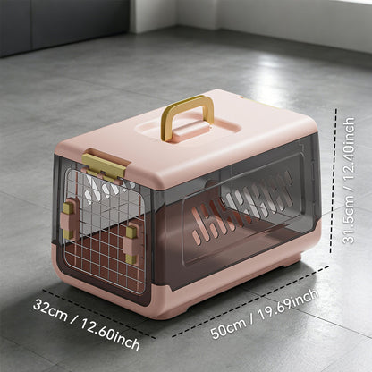 Pink Aviation Enclosed Cat Litter Box with Handle, Spacious Anti