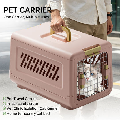 Pink Aviation Enclosed Cat Litter Box with Handle, Spacious Anti