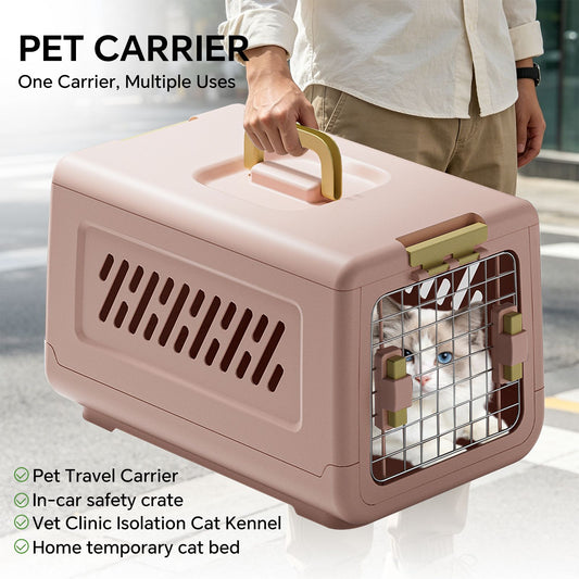 Pink Aviation Enclosed Cat Litter Box with Handle, Spacious Anti
