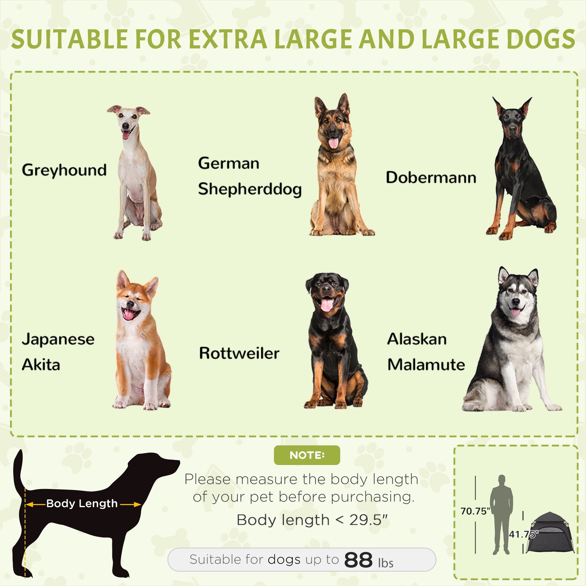 Pop up Dog Tent for Extra Large and Large Dogs with Carry Bag