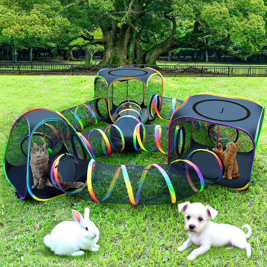 Portable Cat Enclosure - 7-in-1 Outdoor Catio with Tent & Tunnel