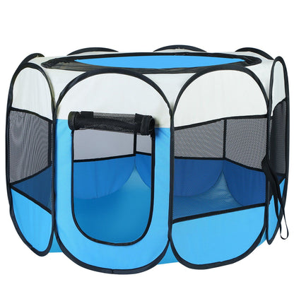 Portable Foldable Pet Playpen Exercise Pen Kennel Removable Zipper