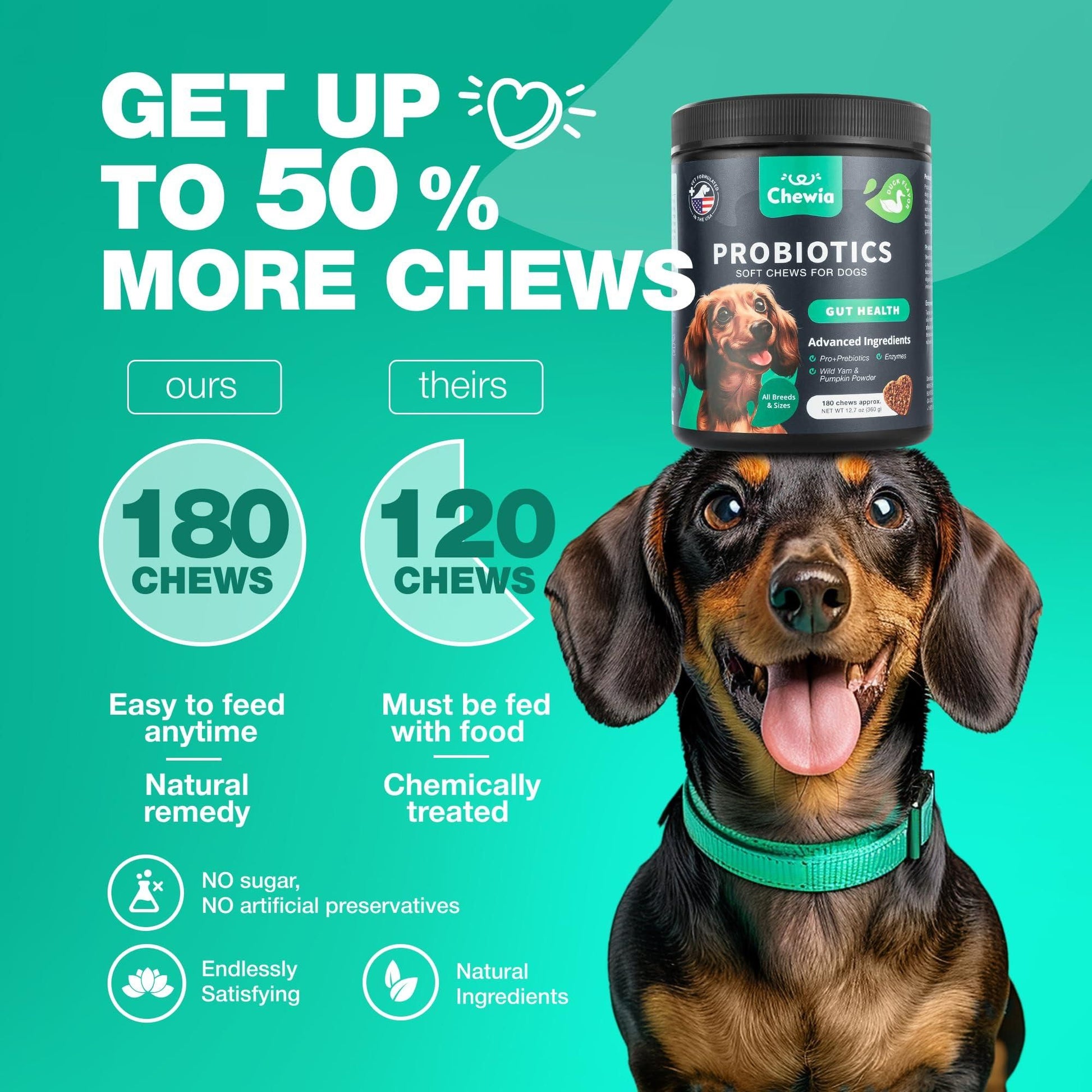 Dog Probiotic Chews with Pumpkin & Digestive Enzymes