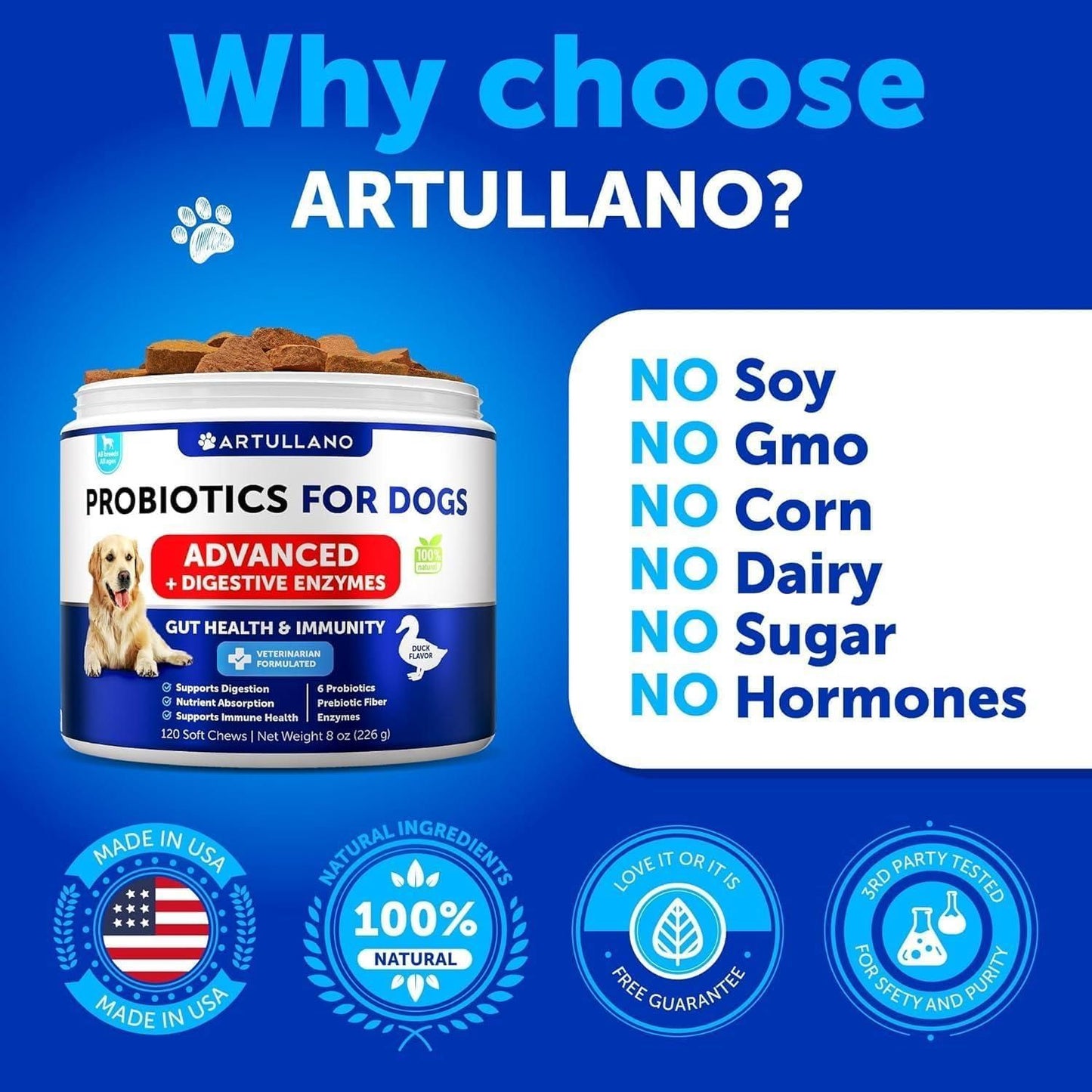 Probiotics for Dogs, Gut Health & Digestive Support Chews