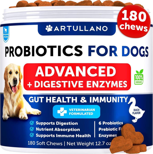 Probiotics for Dogs 180 Chews, Prebiotics & Digestive Enzymes
