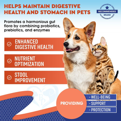 Probiotics & Prebiotics with Enzymes for Dogs & Cats