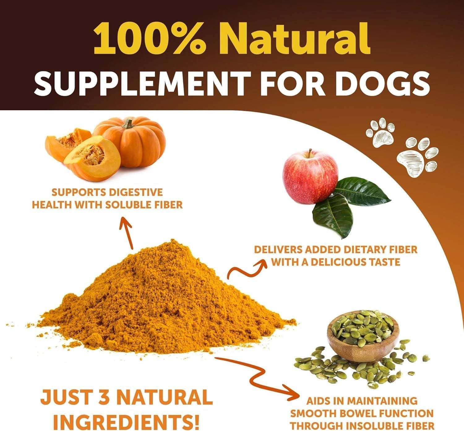 Pumpkin Powder for Dogs 16 oz, Daily Fiber & Digestive Support