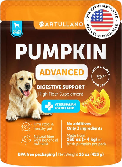 Pumpkin Powder for Dogs 16 oz, Daily Fiber & Digestive Support