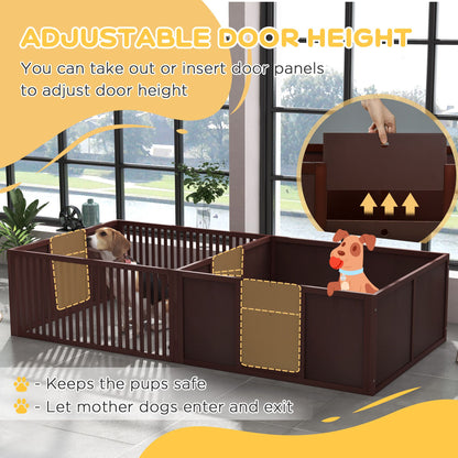 Puppy Whelping Box with Removable Doors Indoor Playpen Supplies
