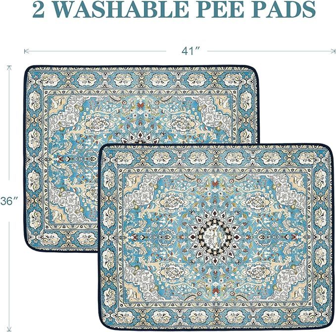 Qeils Washable Pee Pads for Dogs, 2 Pack Reusable Puppy Pads 36