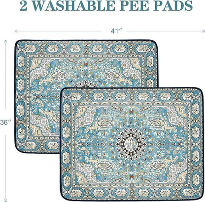 Qeils Washable Pee Pads for Dogs, 2 Pack Reusable Puppy Pads 36