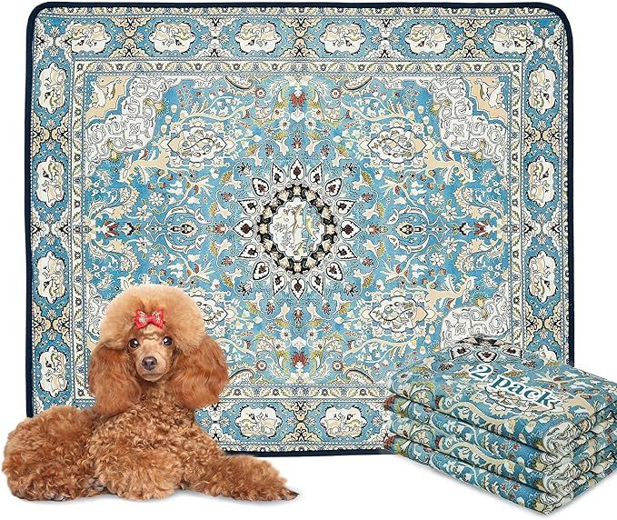 Qeils Washable Pee Pads for Dogs, 2 Pack Reusable Puppy Pads 36