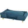 Raised Dog Couch with Comfortable Cushion, Pine Wood Legs, Foot