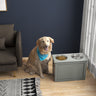 Raised Pet Feeding Storage Station with 2 Stainless Steel Bowls