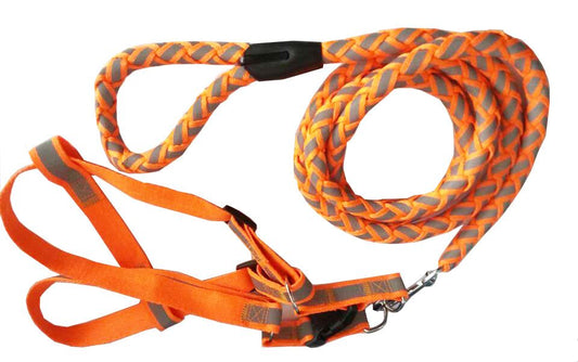 Reflective Stitched Easy Tension Adjustable 2-in-1 Dog Leash