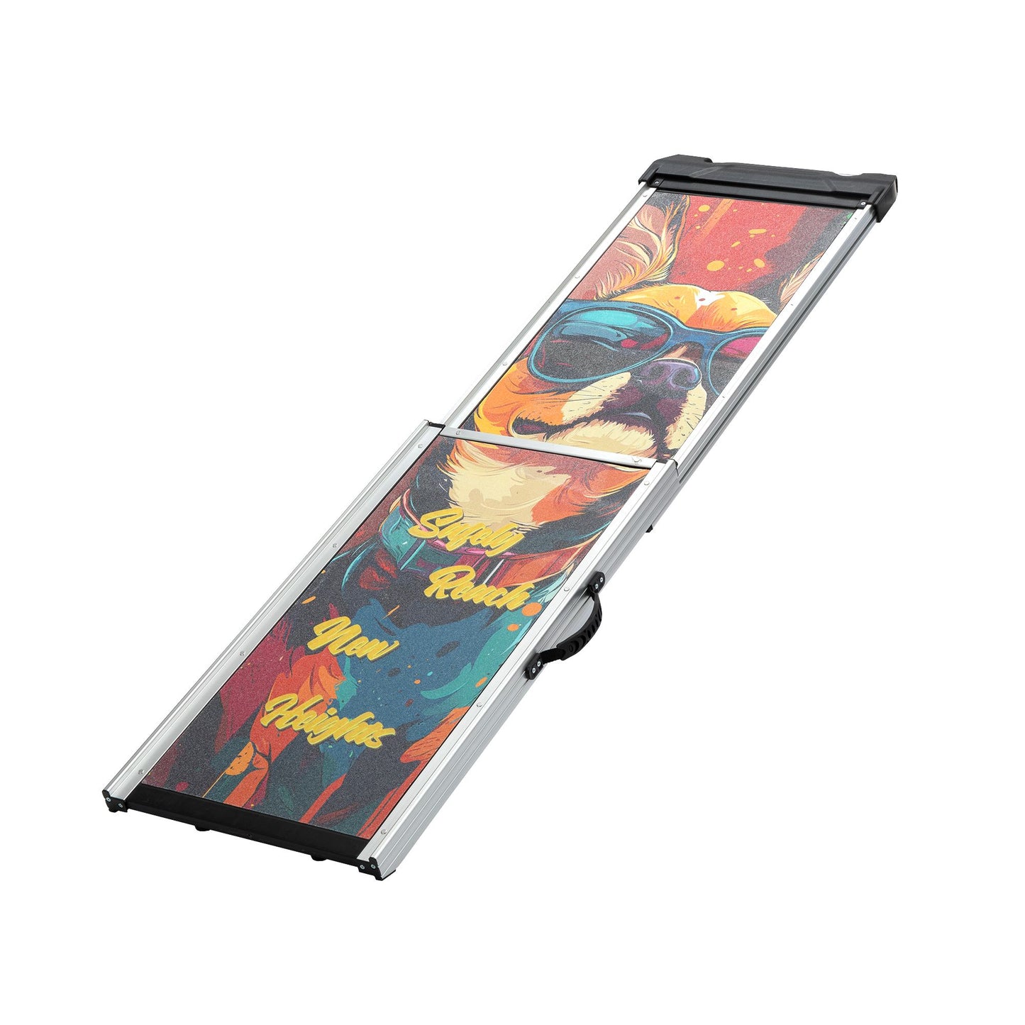 Retractable Aluminum Dog Ramp, Portable Pet Steps for Cars Trucks