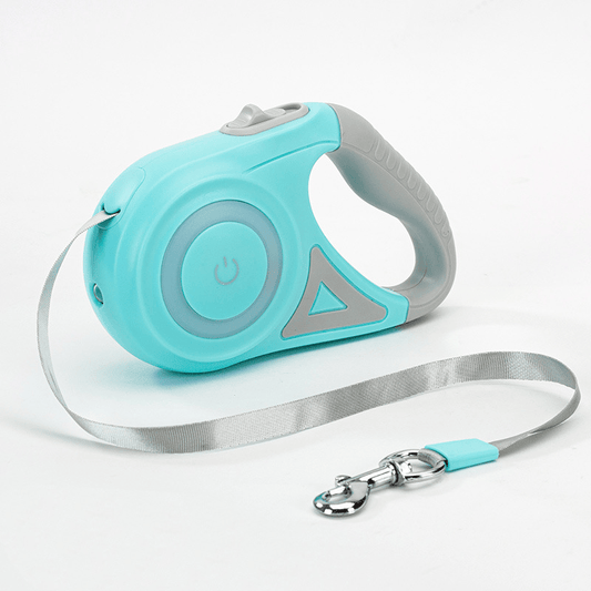 Retractable Dog Leash with LED Flash Light; Adjustable Tractor Rope