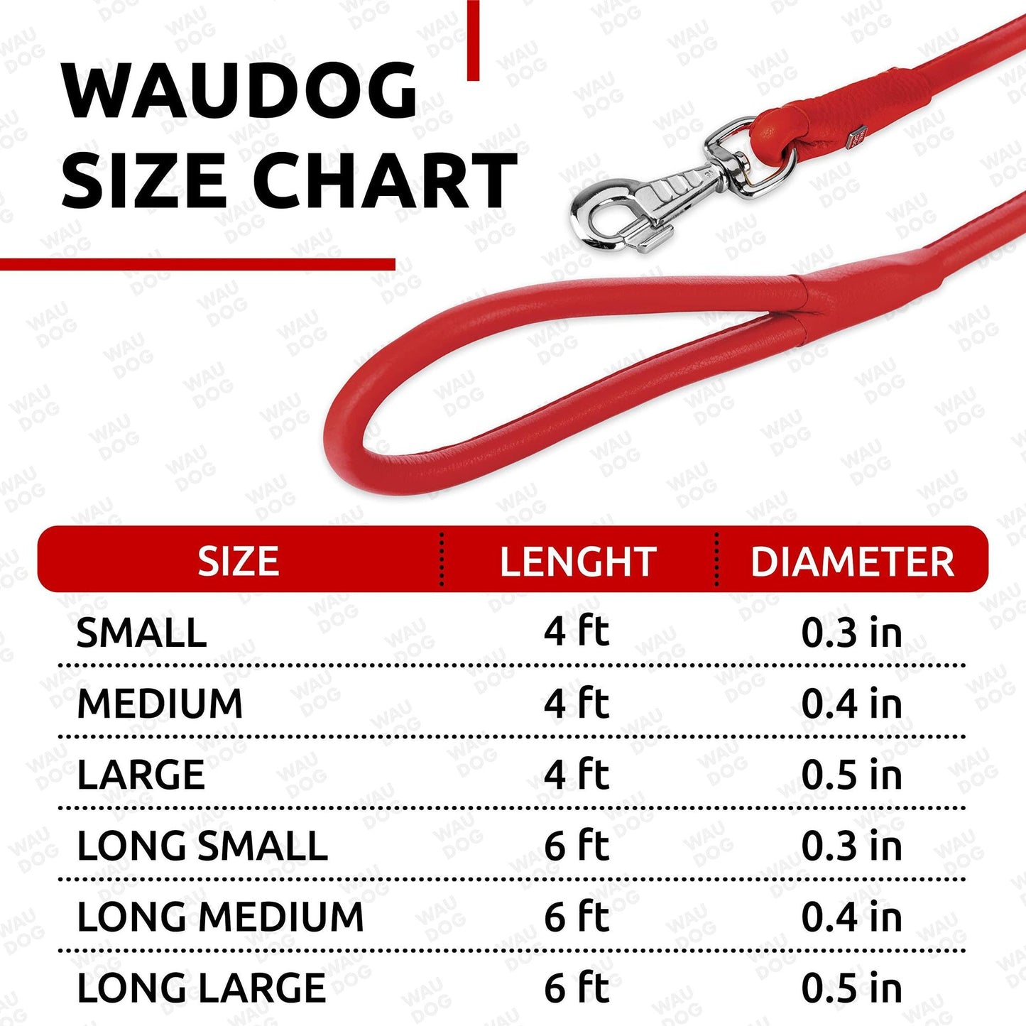Rolled Leather Dog Leash 4Ft X 0.3 in for Small Medium Dogs