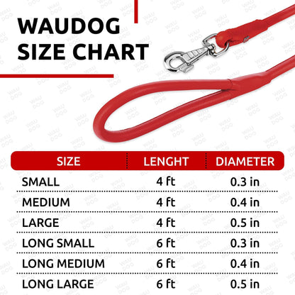 Rolled Leather Dog Leash 4Ft X 0.3 in for Small Medium Dogs