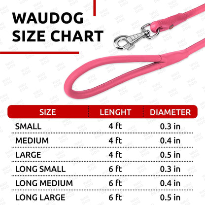 Rolled Leather Dog Leash 4Ft X 0.4 in for Small Medium