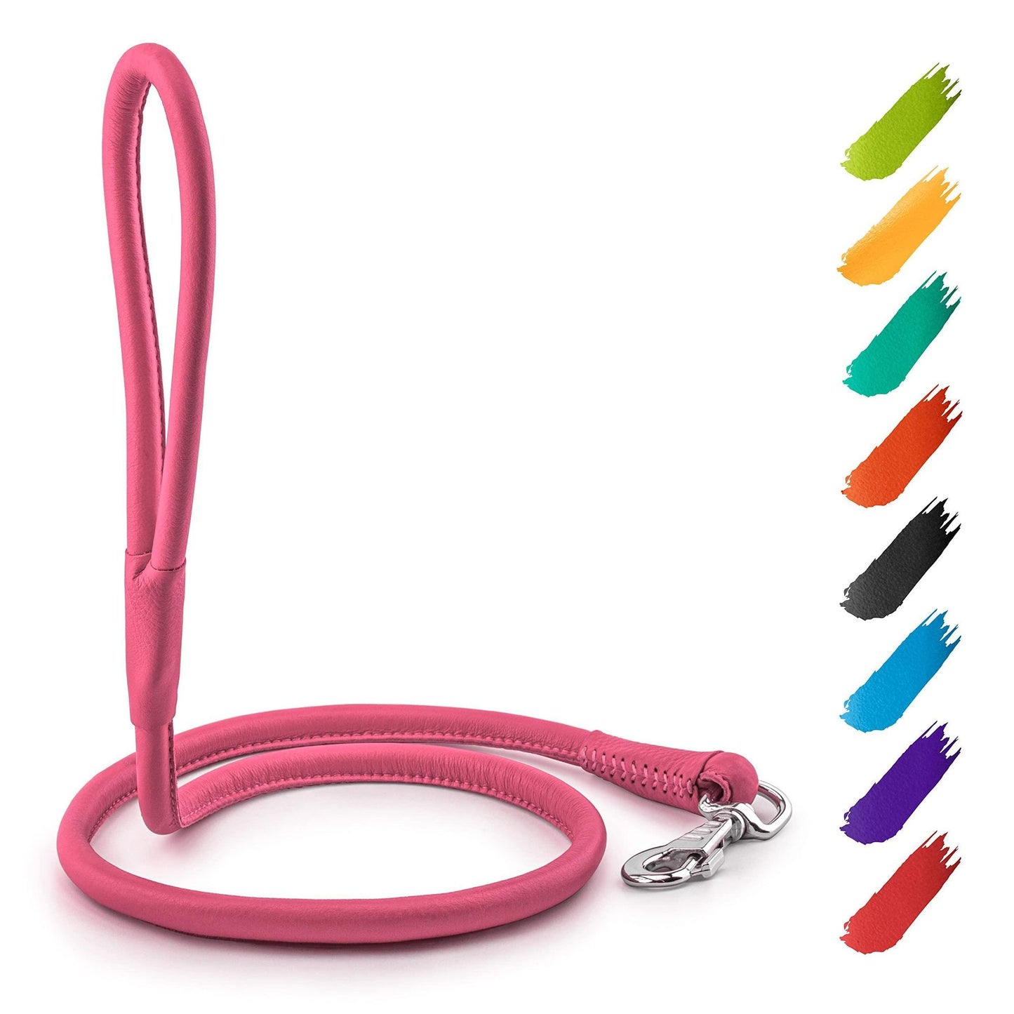 Rolled Leather Dog Leash 4Ft X 0.4 in for Small Medium