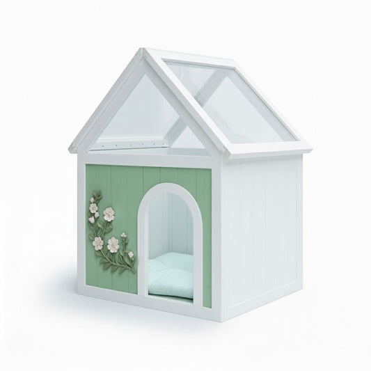 SAGE FSC-Certified Cedar Indoor Cat House with Clear Acrylic Roof –