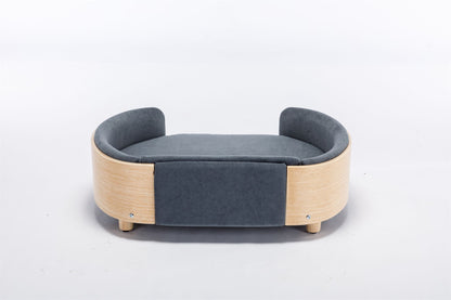 Scandinavian Style Elevated Dog Bed Pet Sofa with Solid Wood Legs