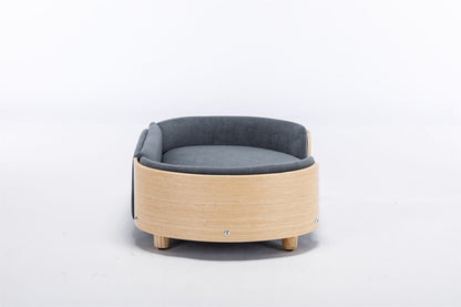 Scandinavian Style Elevated Dog Bed Pet Sofa with Solid Wood Legs