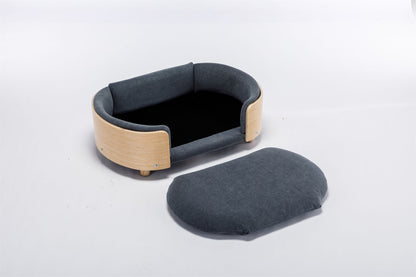 Scandinavian Style Elevated Dog Bed Pet Sofa with Solid Wood Legs