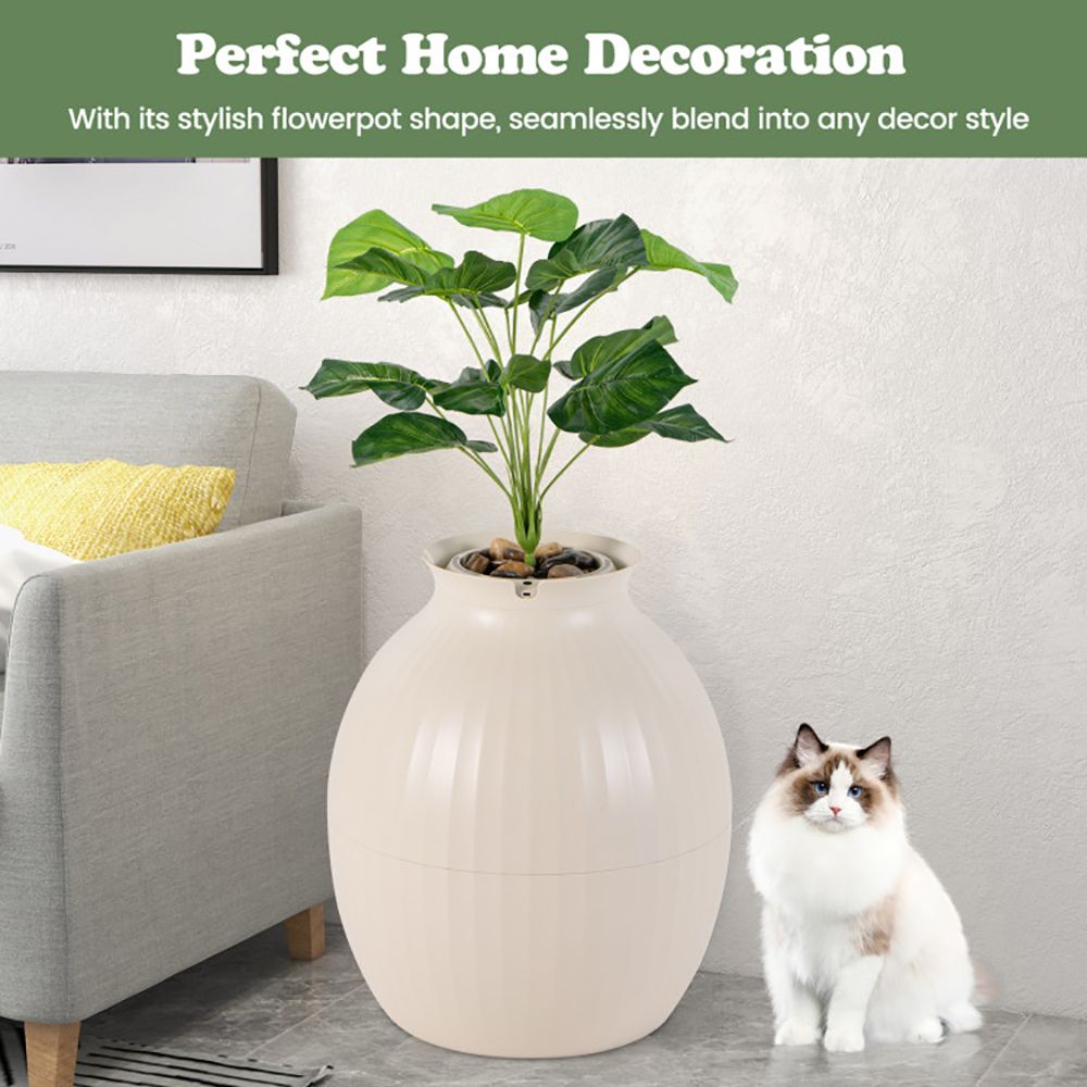 Smart Plant Cat Litter Box with Electronic Odor Removal &