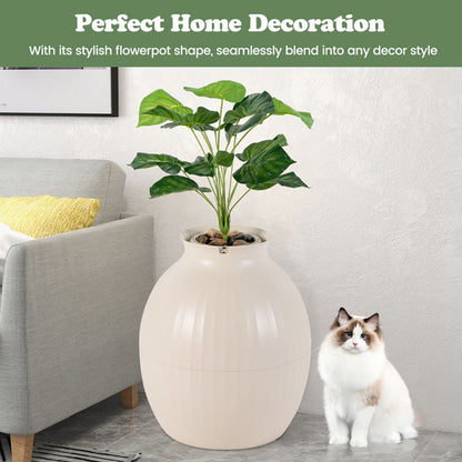 Smart Plant Cat Litter Box with Electronic Odor Removal &
