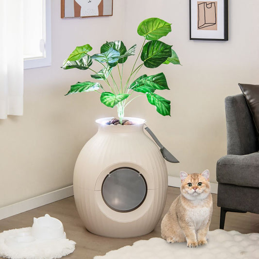 Smart Plant Cat Litter Box with Electronic Odor Removal &