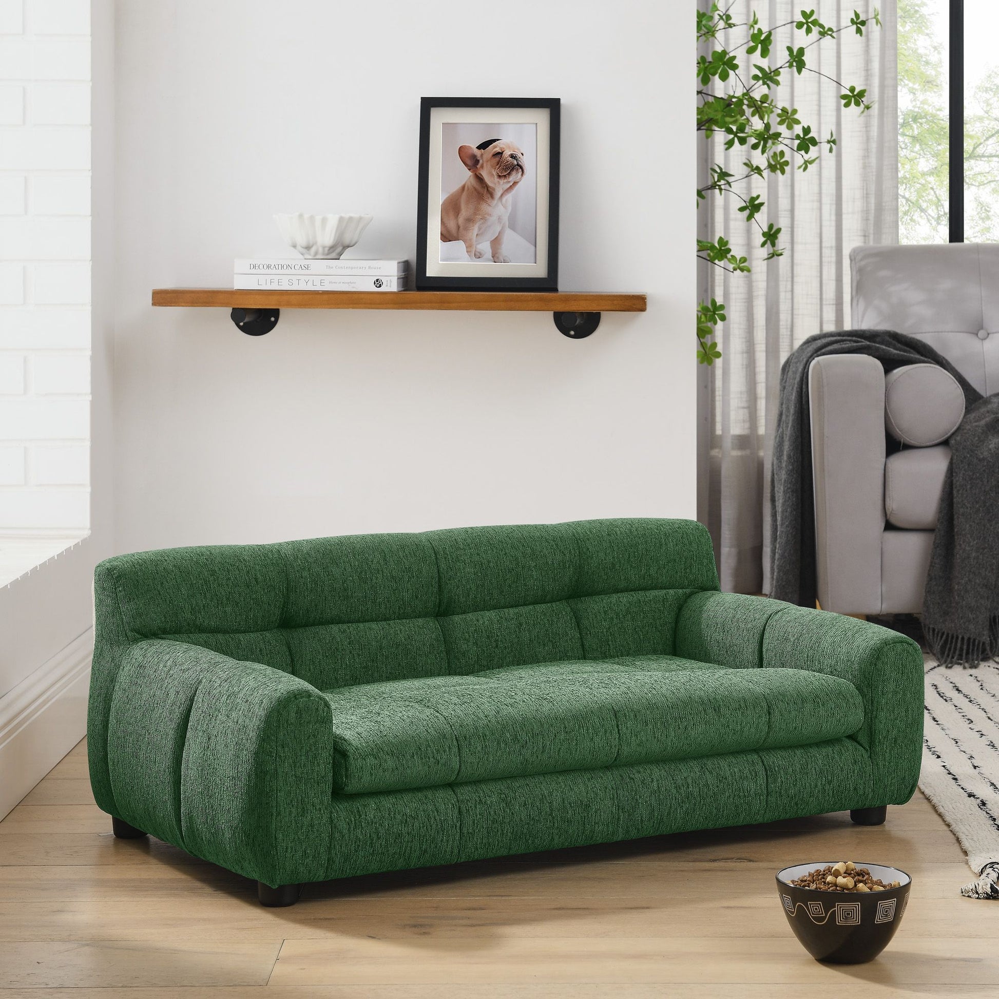Soft and Comfortable Pet Sofa with Backrest and Armrests, Suitable