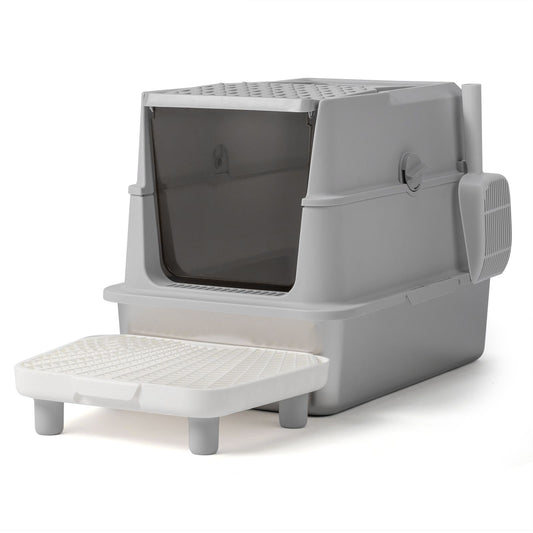 Stainless Steel Cat Litter Box, Covered Extra Large Cat Litter Box