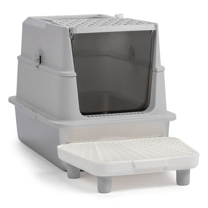 Stainless Steel Cat Litter Box, Covered Extra Large Cat Litter Box