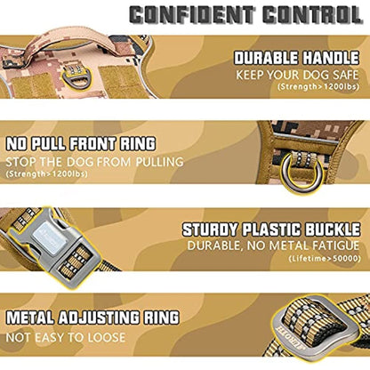 Tactical Dog Harness for Small Medium Dogs No Pull