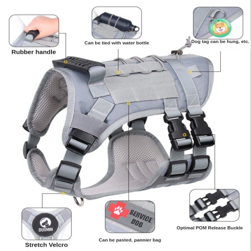 Tactical Dog Harness for Small Medium Large Dog; Dog Harness Vest