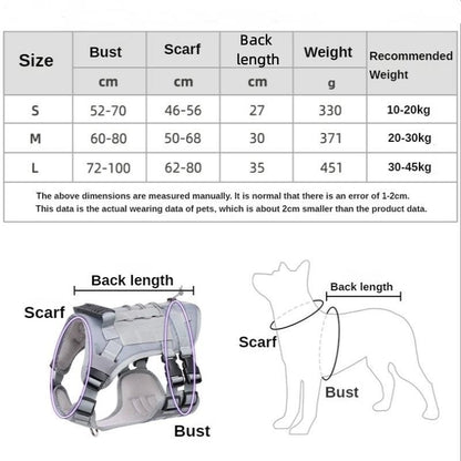 Tactical Dog Harness for Small Medium Large Dog; Dog Harness Vest