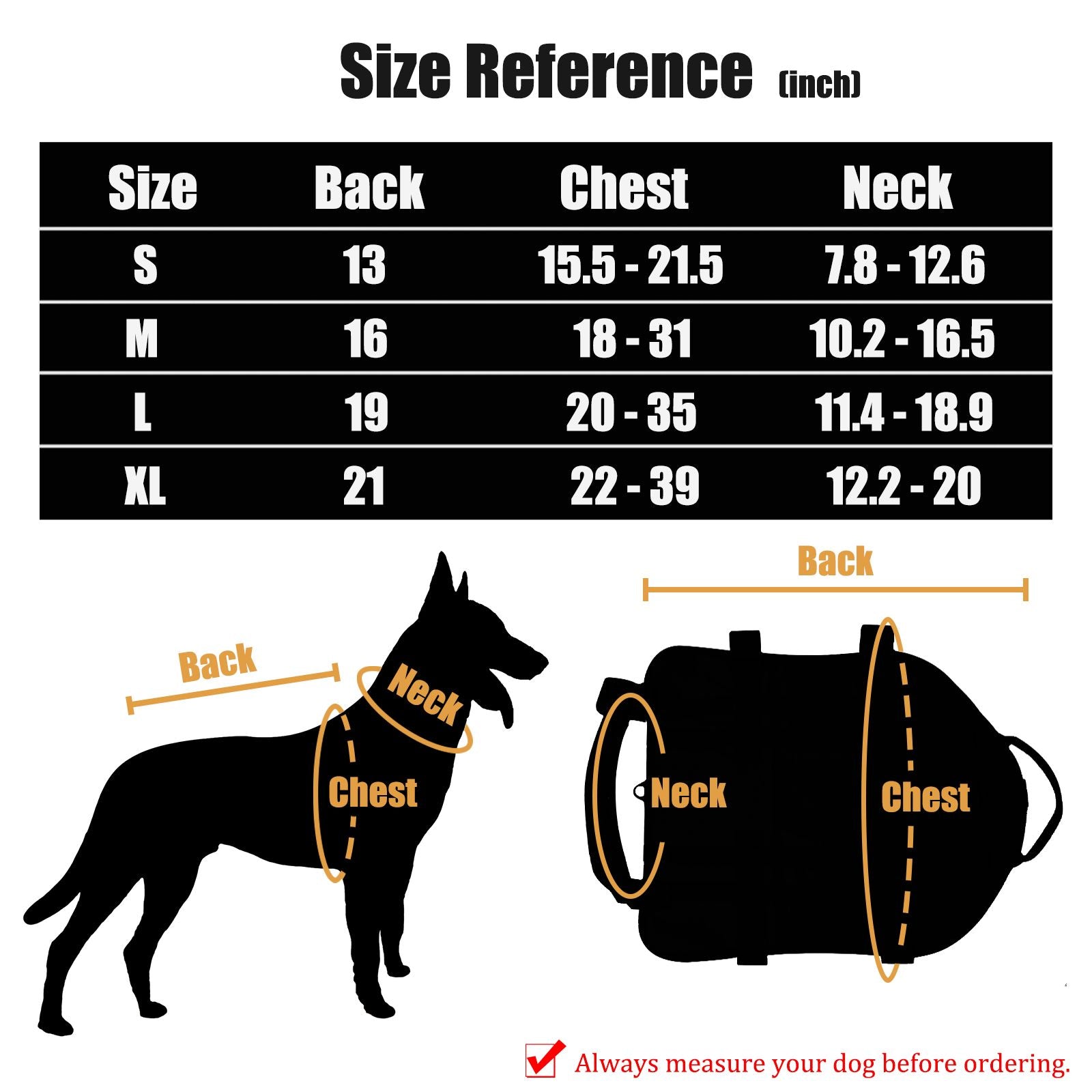 Tactical Dog Harness with Pouches; Adjustable Harness with 3