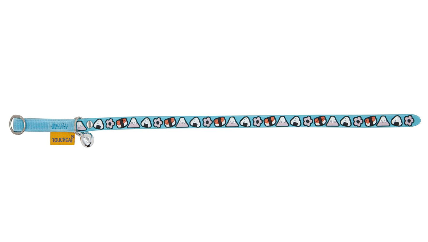 Touchcat Bell-Chime Designer Rubberized Cat Collar with Stainless Steel Hooks
