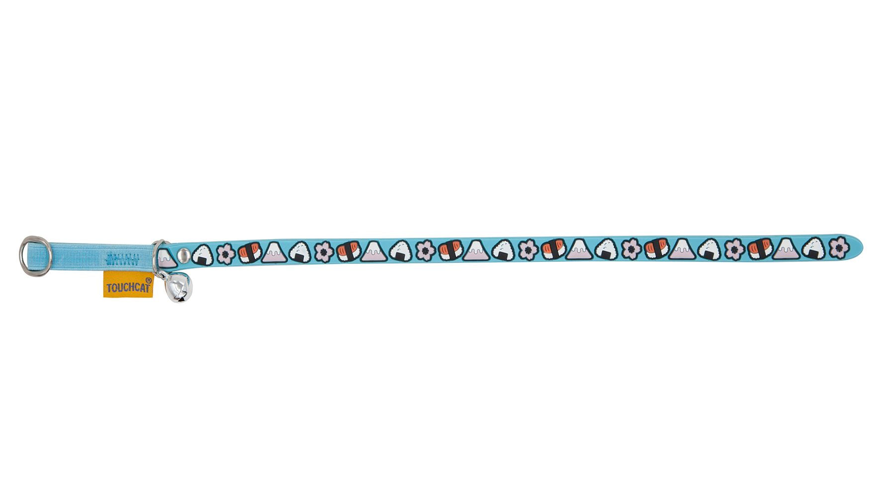 Touchcat Bell-Chime Designer Rubberized Cat Collar with Stainless Steel Hooks