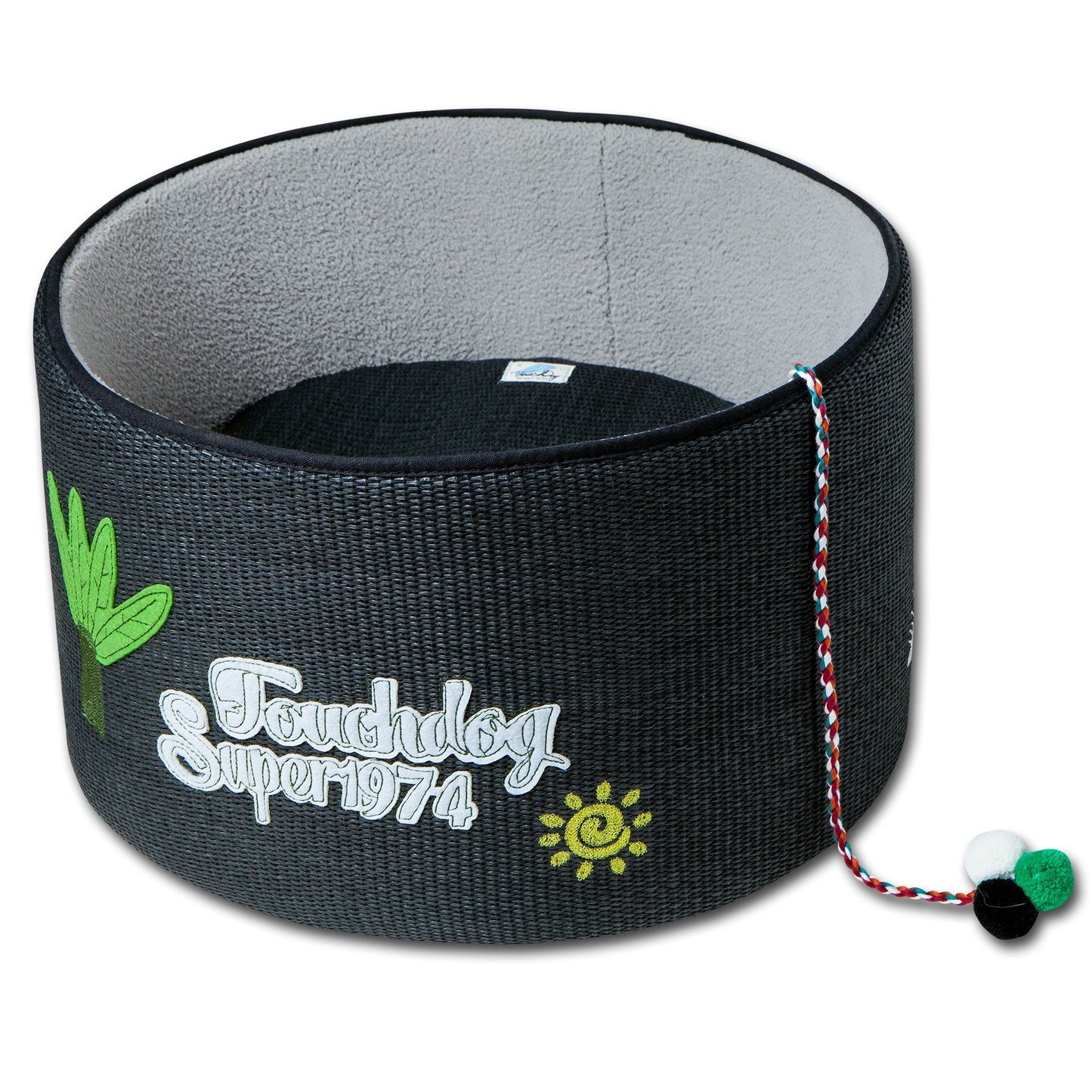 Touchcat Rounded Scratching Cat Bed with Teaser Toy