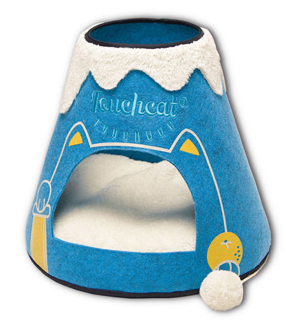 Touchcat Molten Lava Designer Triangular Cat Pet Kitty Bed House with Toy