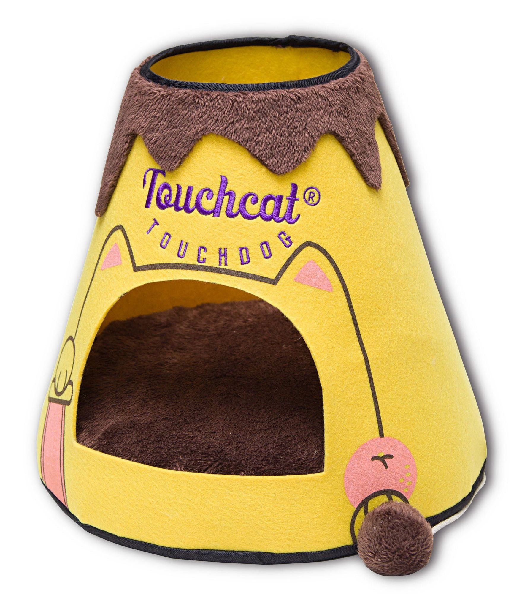 Touchcat Molten Lava Designer Triangular Cat Pet Kitty Bed House with Toy