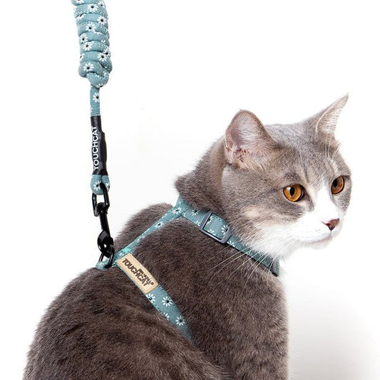 Touchcat Durable Cable Cat Harness and Leash Combo